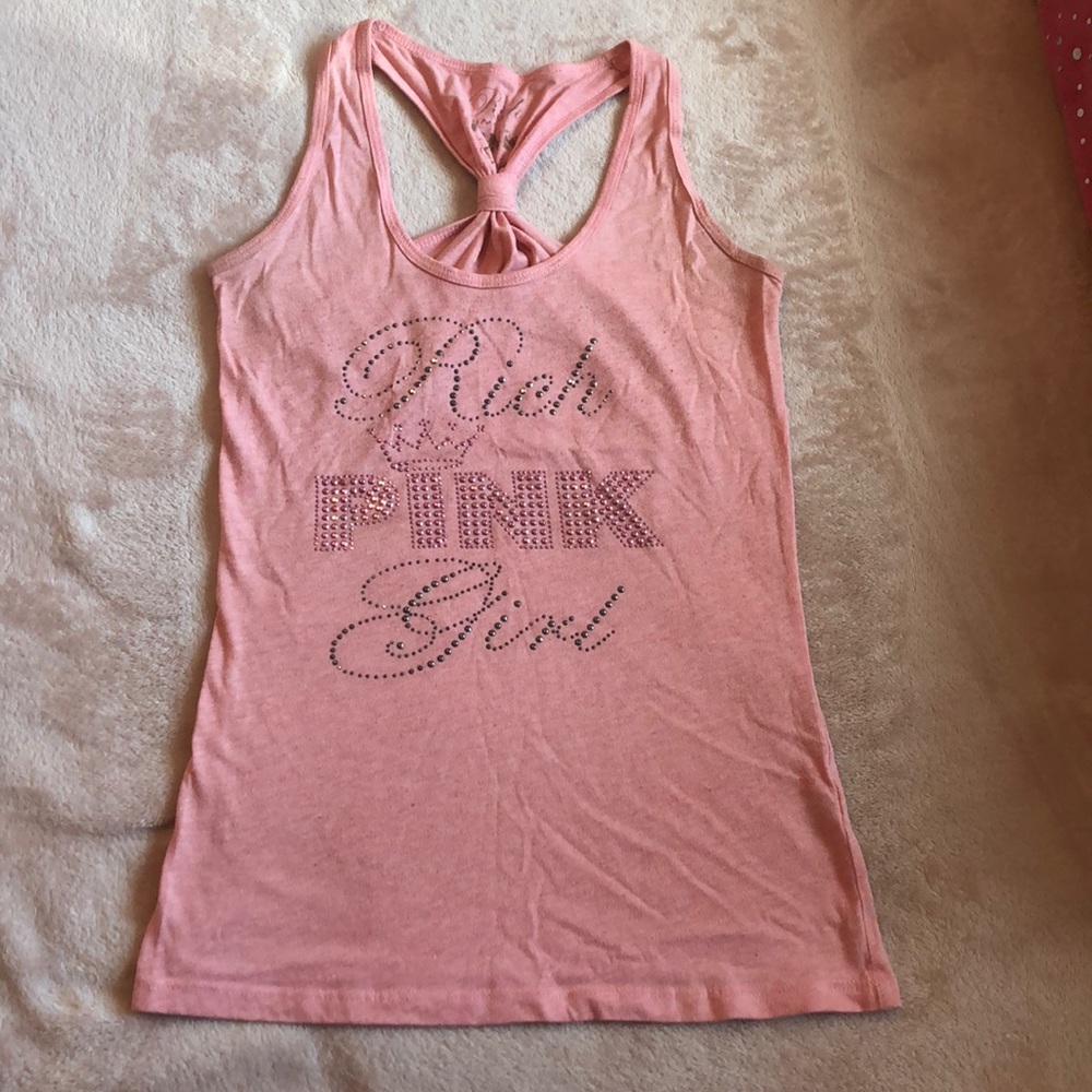 Rich Pink Girl Sequin Racerback Tank